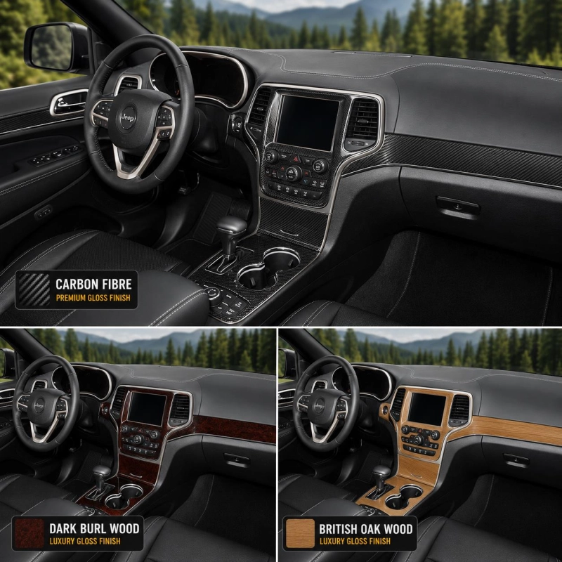 Jeep Grand Cherokee 2011-2020 kit rivestimento cruscotto e interni 3D 15 pezzi
