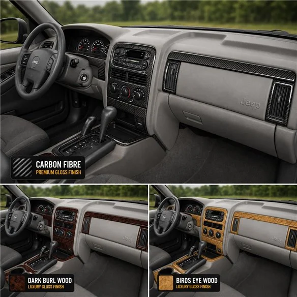 Jeep Grand Cherokee 2003-2004 Basic Set; Overland; Limited; Laredo kit rivestimento cruscotto e interni 3D