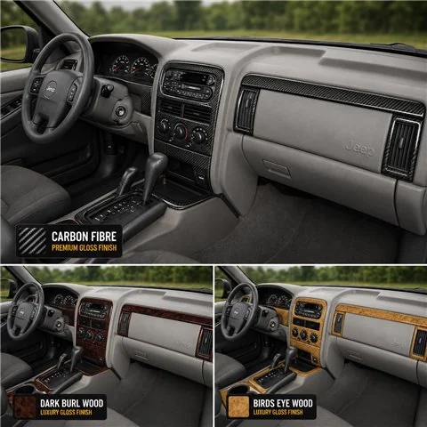 Jeep Grand Cherokee 1999-2002 Basic Set kit rivestimento cruscotto e interni 3D 2
