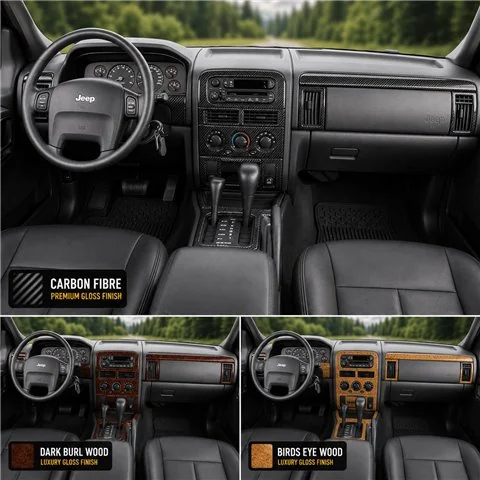 Jeep Grand Cherokee 2003-2004 Basic Set; Overland; Limited; Laredo kit rivestimento cruscotto e interni 3D 2