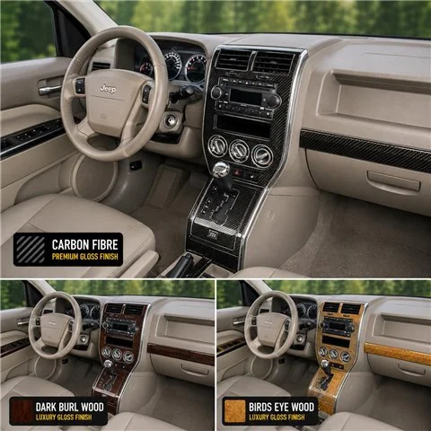 Jeep Compass 2007-2010 kit rivestimento cruscotto e interni 3D 26 pezzi 2