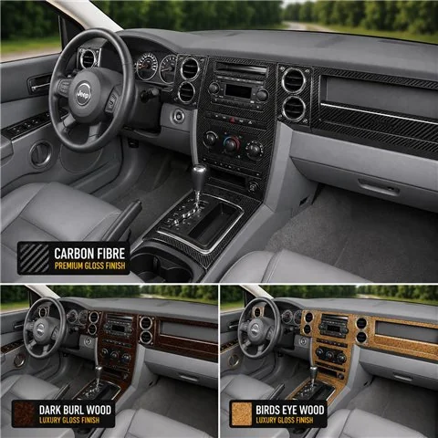 Jeep Commander 2006-2007 senza navigatore kit rivestimento cruscotto e interni 3D 2
