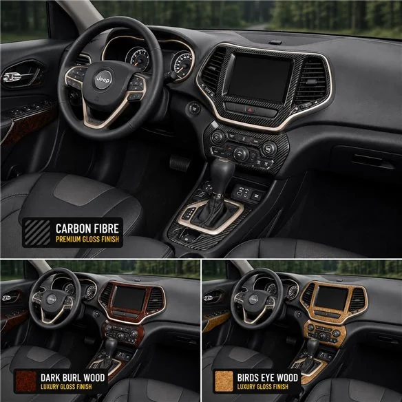 Jeep Cherokee 2014-in poi set completo; senza switch 4WD kit rivestimento cruscotto e interni 3D