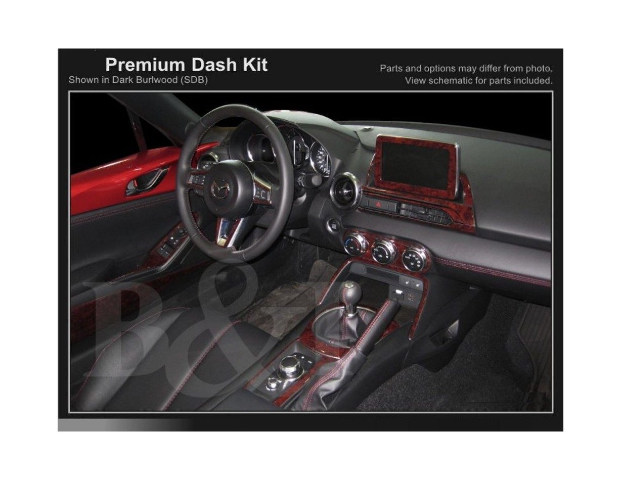 Mazda MX-5 Miata ND Mk4 2015-2020 Kit Rivestimento Cruscotto all'interno del veicolo Cruscotti personalizzati 25-Decori