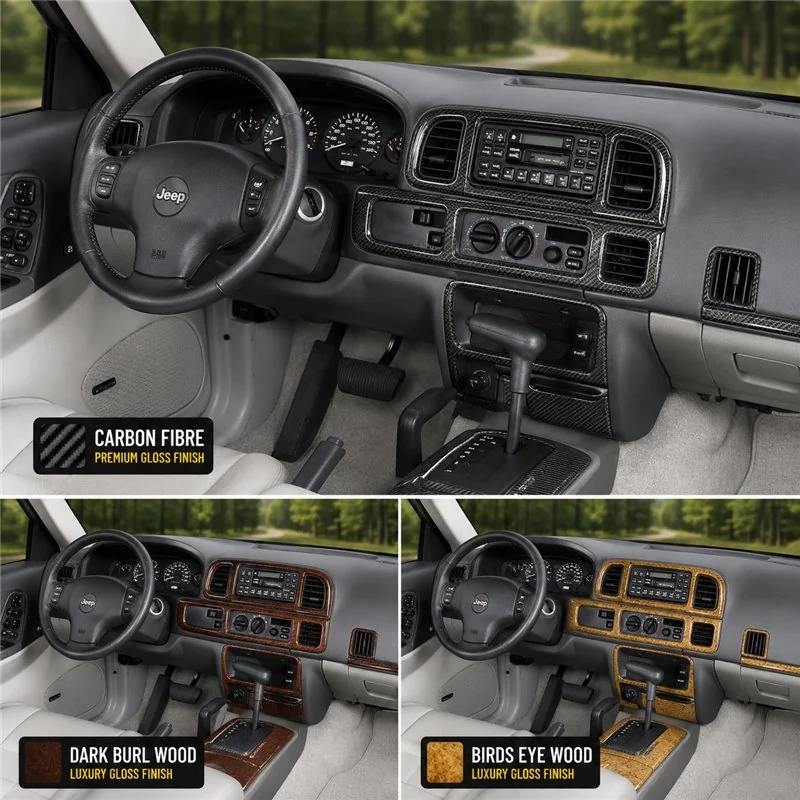 Chrysler Grand Cherokee 1992-1996 kit rivestimento cruscotto e interni 3D 9 pezzi