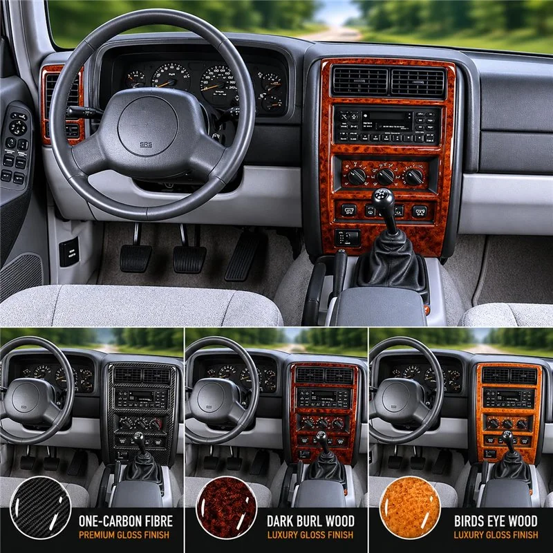 Jeep Cherokee 1997-1999 kit rivestimento cruscotto e interni 3D 20 pezzi