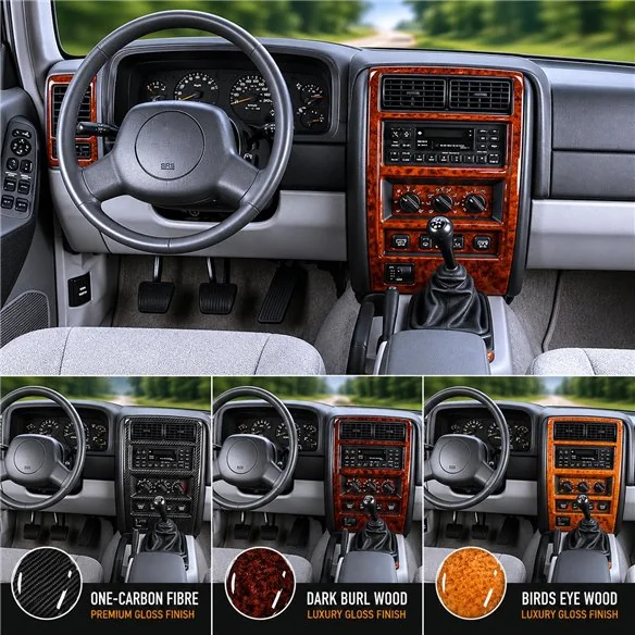 Jeep Cherokee 1997-1999 kit rivestimento cruscotto e interni 3D 20 pezzi