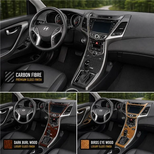 Hyundai Elantra 2014-in poi set completo; senza navigatore kit rivestimento cruscotto e interni 3D
