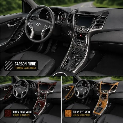 Hyundai Elantra 2011-in poi Coupe; set completo; con navigatore kit rivestimento cruscotto e interni 3D 2