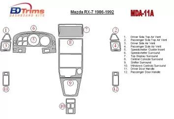 Mazda RX-7 1986-1992 Full Set Cruscotto BD Rivestimenti interni