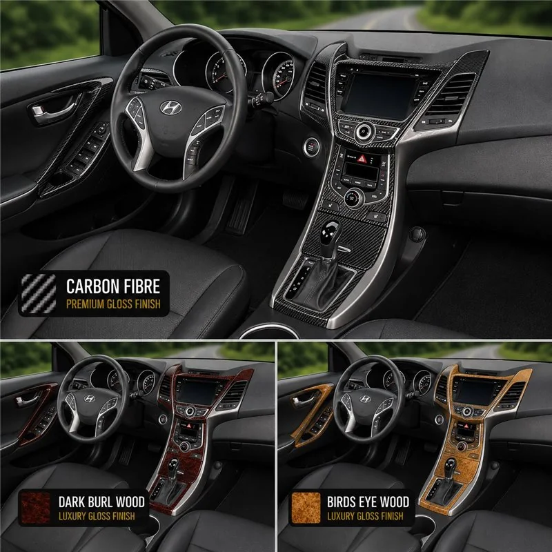 Hyundai Elantra 2011-in poi Coupe; set completo; senza navigatore kit rivestimento cruscotto e interni 3D