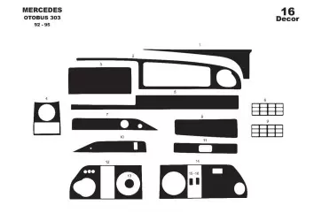 Mercedes 0 303 01.92 - 01.95 Kit Rivestimento Cruscotto all'interno del veicolo Cruscotti personalizzati 14-Decori