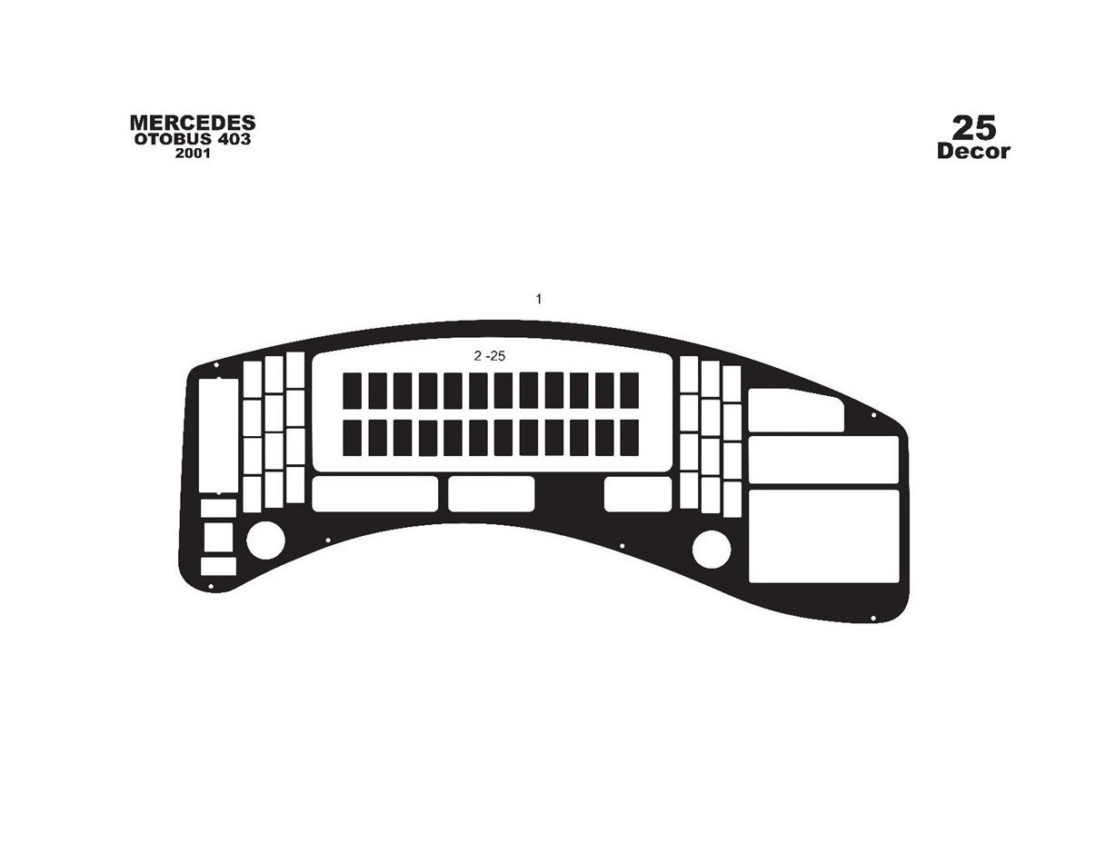 Mercedes 0 403 01.2001 Kit Rivestimento Cruscotto all'interno del veicolo Cruscotti personalizzati 25-Decori