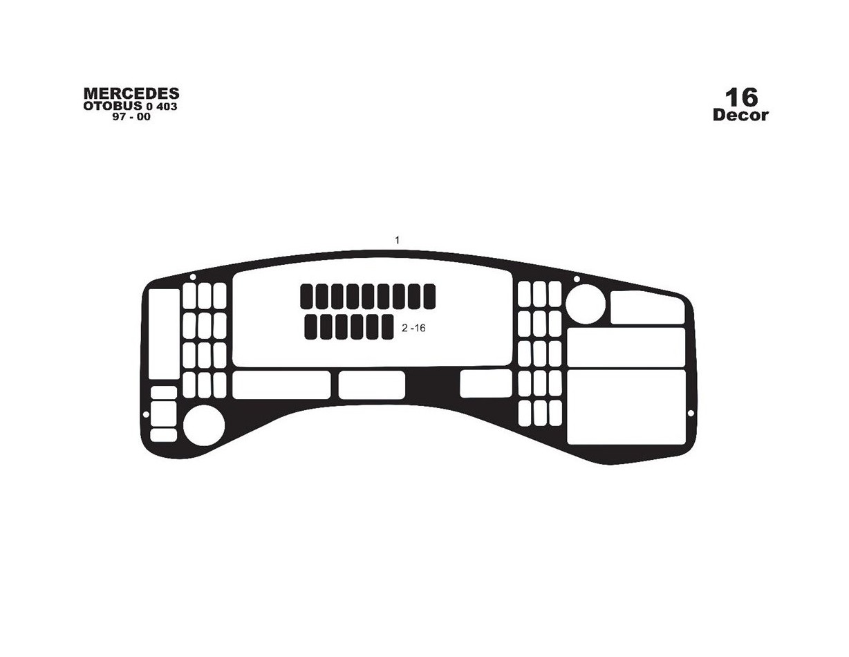 Mercedes 0 403 01.93 - 01.00 Kit Rivestimento Cruscotto all'interno del veicolo Cruscotti personalizzati 16-Decori