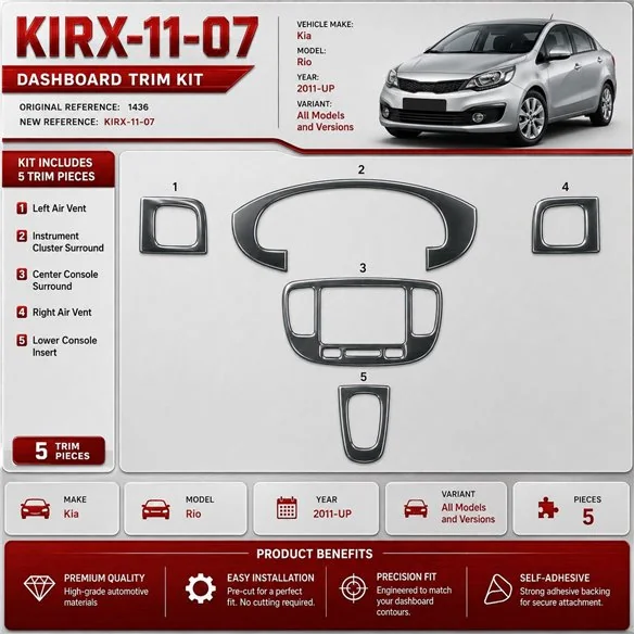 Kia Rio 2011-in poi kit rivestimento cruscotto e interni 3D 7 pezzi