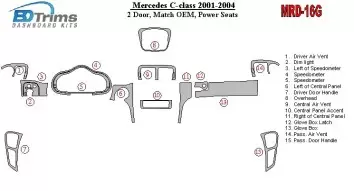 Mercedes Benz C Class 2001-2004 Basic Set, 2 Doors, OEM Compliance, With Power Seats Cruscotto BD Rivestimenti interni