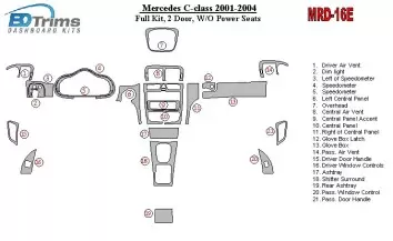 Mercedes Benz C Class 2001-2004 Full Set, 2 Doors, OEM Compliance, W/O Power Seats Cruscotto BD Rivestimenti interni