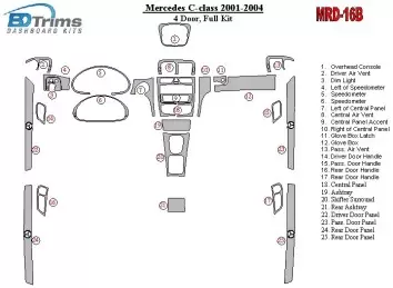 Mercedes Benz C Class 2001-2004 Full Set, 4 Doors Cruscotto BD Rivestimenti interni