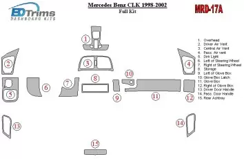 Mercedes Benz CLK 1998-2002 Full Set, Soft roof-Coupe Cruscotto BD Rivestimenti interni