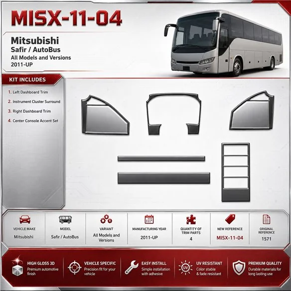 Mitsubishi Safir 2011-in poi kit rivestimento cruscotto e interni 3D 4 pezzi