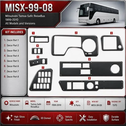 Mitsubishi Safir 1999-2010 kit rivestimento cruscotto e interni 3D 8 pezzi