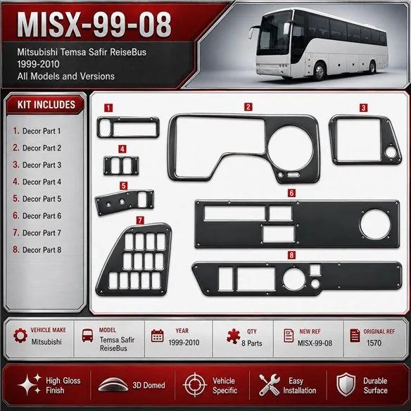 Mitsubishi Safir 1999-2010 kit rivestimento cruscotto e interni 3D 8 pezzi