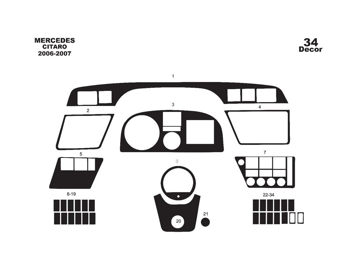 Mercedes Citaro 01.06 - 01.07 Kit Rivestimento Cruscotto all'interno del veicolo Cruscotti personalizzati 34-Decori Mercedes Citaro 01.06 - 01.07 Kit Rivestimento Cruscotto all'interno del veicolo Cruscotti personalizzati 34-Decori