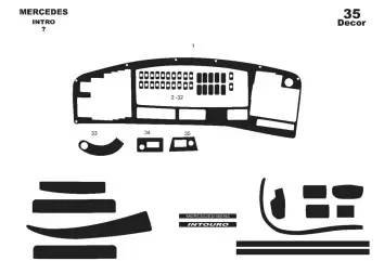 Mercedes Intro 06.03 - 06.05 Kit Rivestimento Cruscotto all'interno del veicolo Cruscotti personalizzati 13-Decori