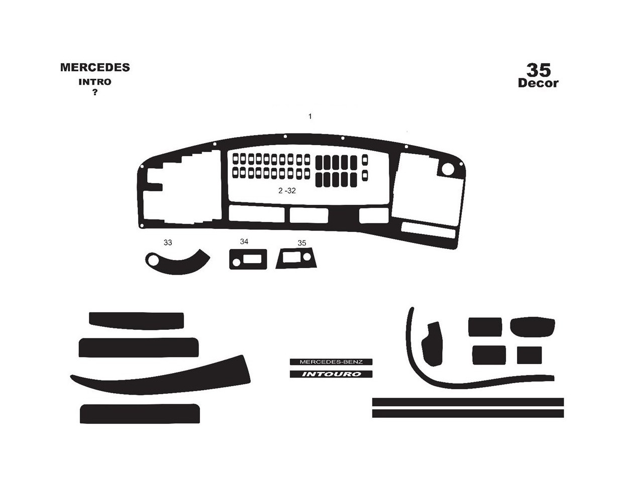 Mercedes Intro 06.03 - 06.05 Kit Rivestimento Cruscotto all'interno del veicolo Cruscotti personalizzati 13-Decori