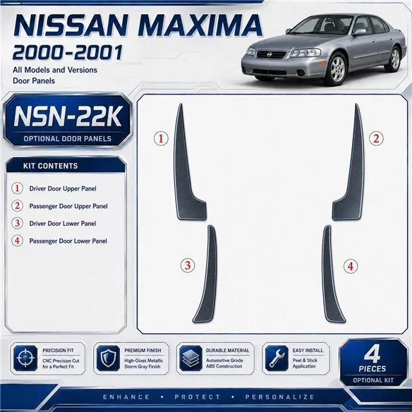 Nissan Maxima 2000-2001 Door panels kit rivestimento cruscotto e interni 3D 4 pezzi