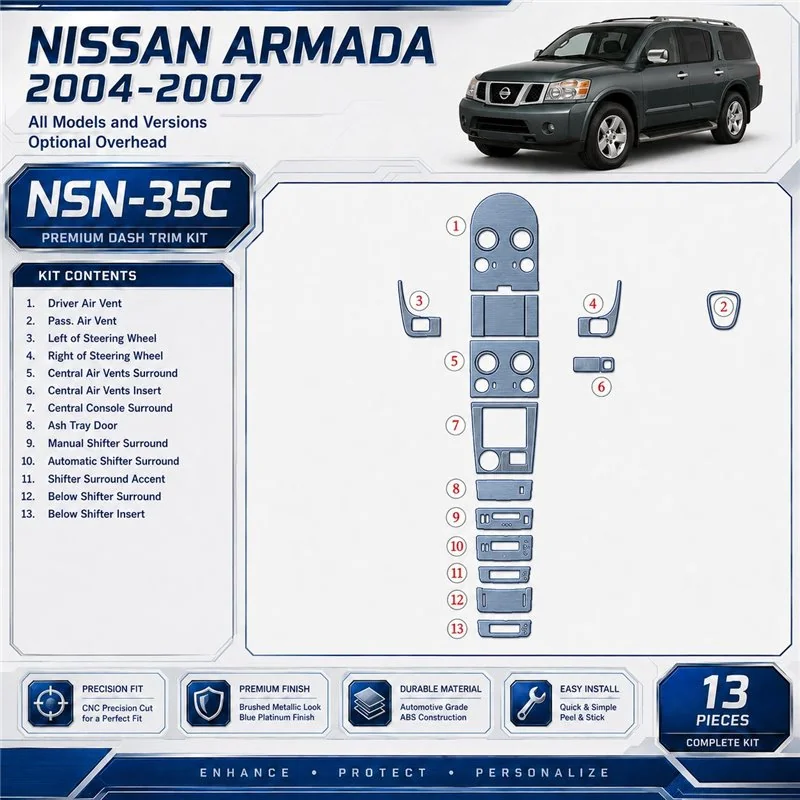 Nissan Armada 2004-2007 Optional Overhead kit rivestimento cruscotto e interni 3D