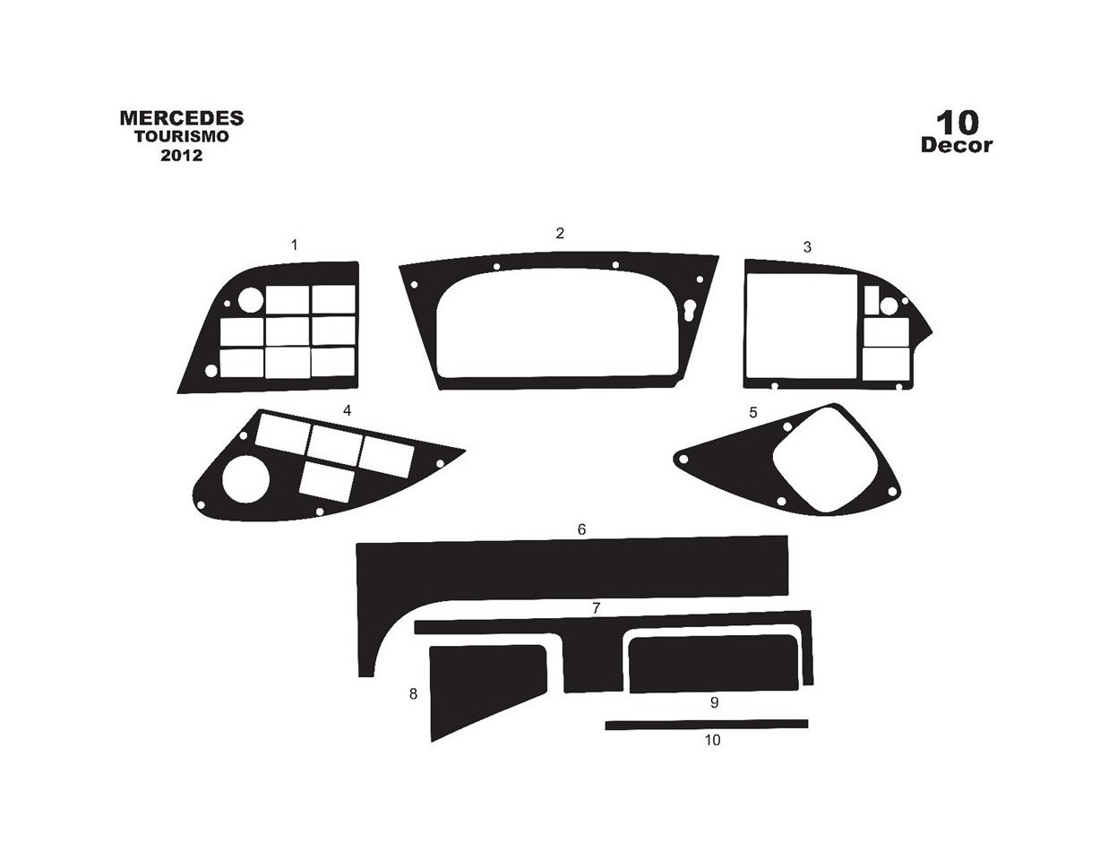 Mercedes Tourismo 01.2011 Kit Rivestimento Cruscotto all'interno del veicolo Cruscotti personalizzati 10-Decori