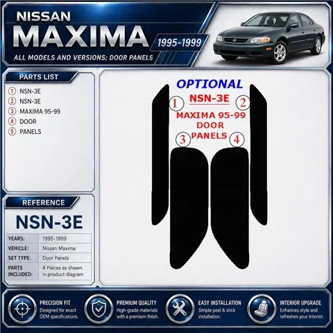Nissan Maxima 1995-1999 Door panels kit rivestimento cruscotto e interni 3D