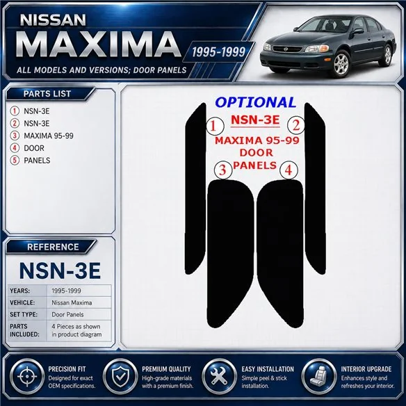 Nissan Maxima 1995-1999 Door panels kit rivestimento cruscotto e interni 3D