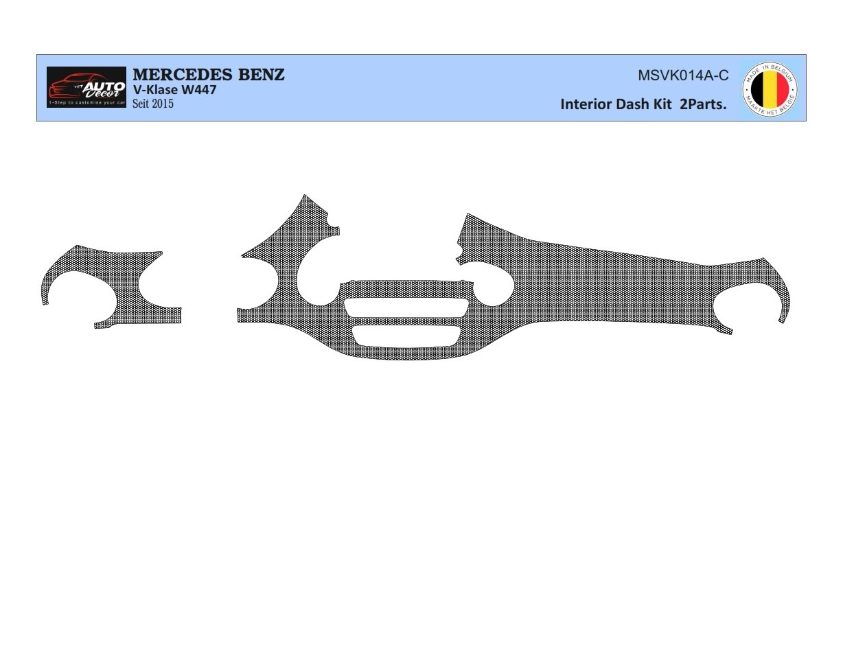Mercedes V-Klasse W447 01.2015 Kit Rivestimento Cruscotto all'interno del veicolo Cruscotti personalizzati 2-Decori