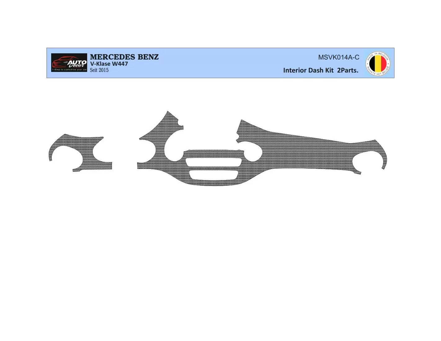 Mercedes V-Klasse W447 01.2015 Kit Rivestimento Cruscotto all'interno del veicolo Cruscotti personalizzati 2-Decori