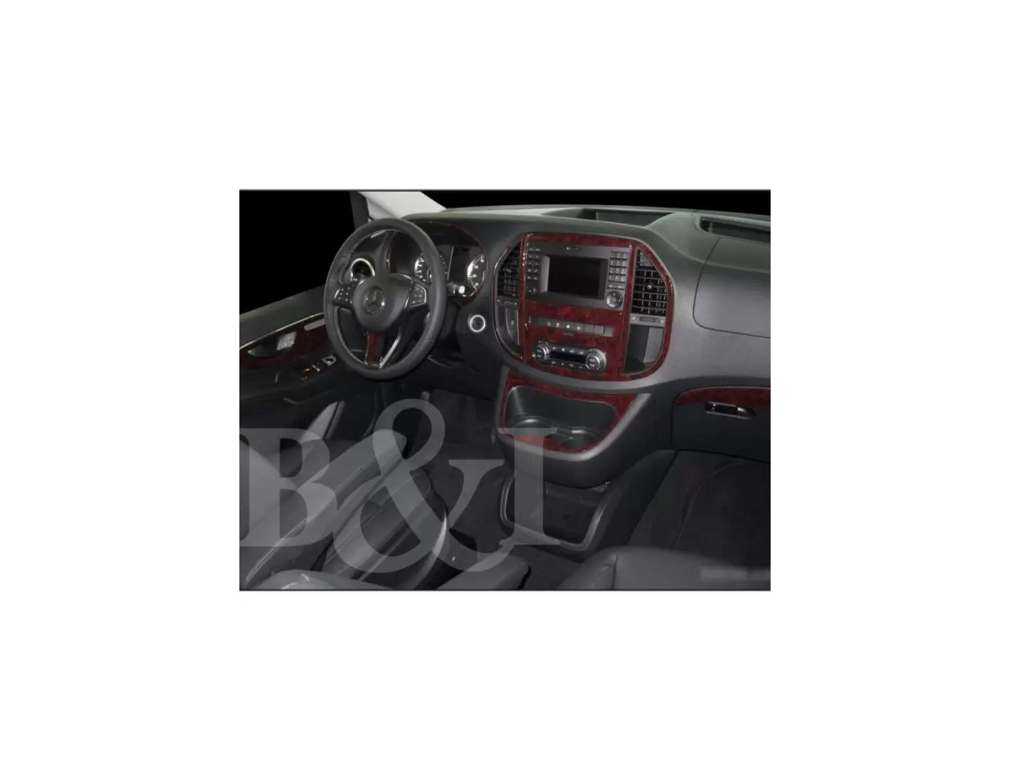 Mercedes Vito W447 01.2015 Kit Rivestimento Cruscotto all'interno del veicolo Cruscotti personalizzati38-Decori