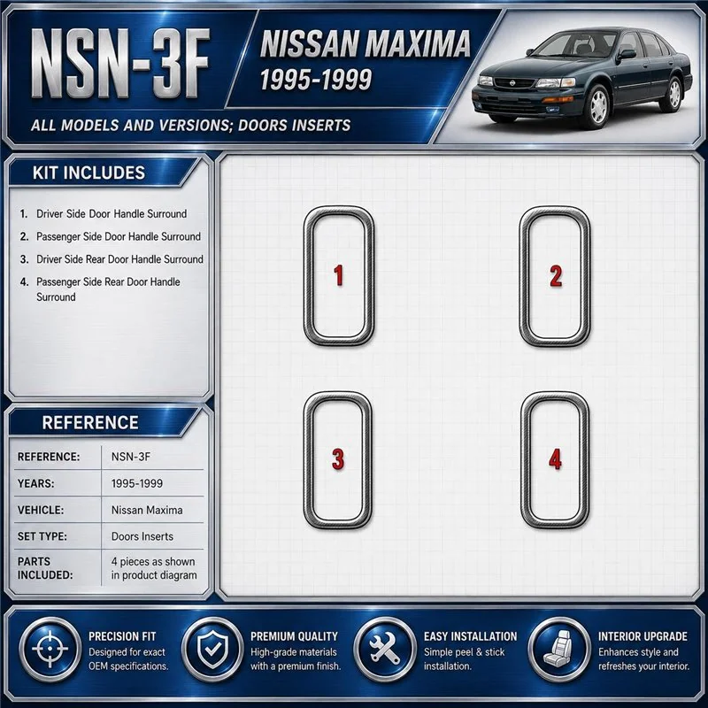 Nissan Maxima 1995-1999 porte Inserts kit rivestimento cruscotto e interni 3D 4 pezzi