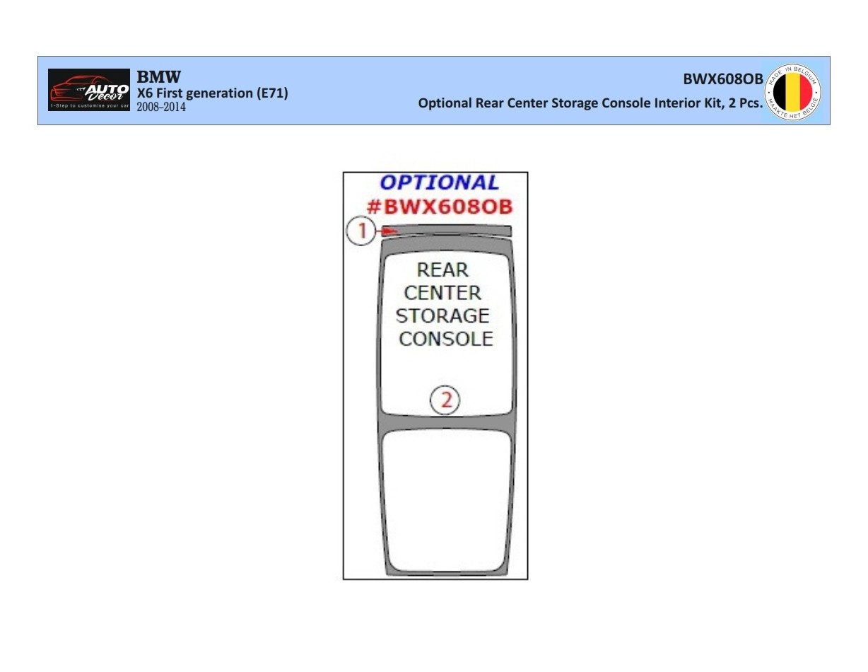 BMW X6 E71 2008-2014 Kit Rivestimento Cruscotto all'interno del veicolo Cruscotti personalizzati 2-Decori