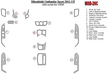 Mitsubishi ASX 2011-UP additional kit fits OEM Cruscotto BD Rivestimenti interni