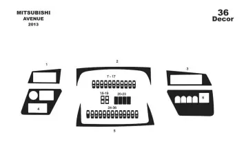 Mitsubishi Aveneu 01.2013 Kit Rivestimento Cruscotto all'interno del veicolo Cruscotti personalizzati 36-Decori