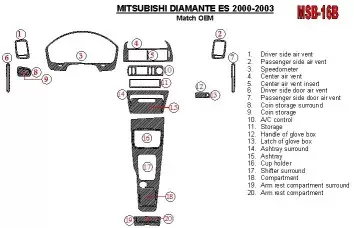 Mitsubishi Diamante 2000-2003 OEM Compliance (Except LS) Cruscotto BD Rivestimenti interni