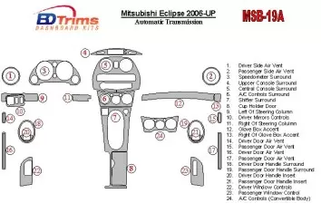 Mitsubishi Eclipse 2006-UP Automatic Gear Cruscotto BD Rivestimenti interni
