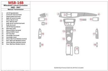 Mitsubishi Lancer Evolution 2002-2007 Manual Gear Box Cruscotto BD Rivestimenti interni