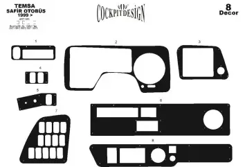 Mitsubishi Safir 01.99 - 12.10 Kit Rivestimento Cruscotto all'interno del veicolo Cruscotti personalizzati 8-Decori
