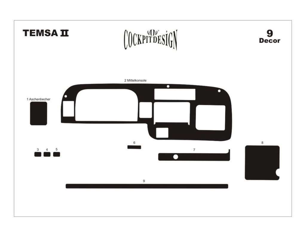 Mitsubishi Temsa Prestige Midibus 01.1999 Kit Rivestimento Cruscotto all'interno del veicolo Cruscotti personalizzati 9-Decori