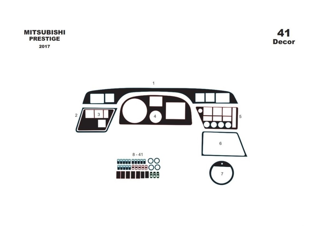 Mitsubishi Temsa Prestige Midibus 2017Kit Rivestimento Cruscotto all'interno del veicolo Cruscotti personalizzati 41-Decori