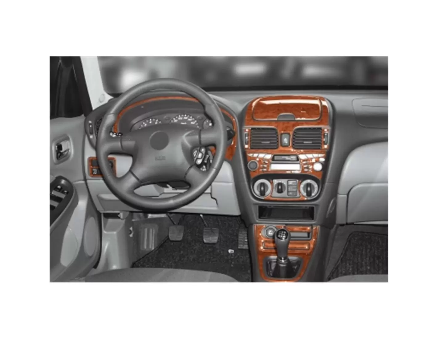Nissan Almera Sedan 04.00 - 02.03 Kit Rivestimento Cruscotto all'interno del veicolo Cruscotti personalizzati 16-Decori
