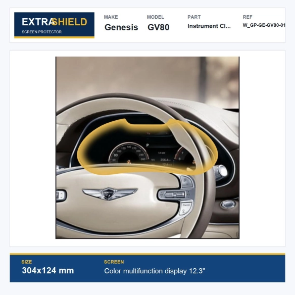 Genesis GV80 Instrument Cluster ExtraShield Screen Protector
