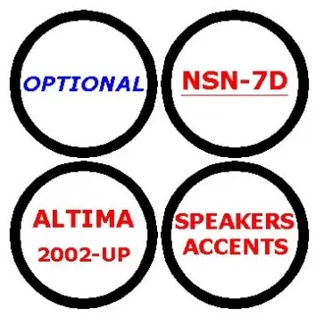 Nissan Altima 2002-2002 Optional Speakers Accents 4 Parts set Cruscotto BD Rivestimenti interni